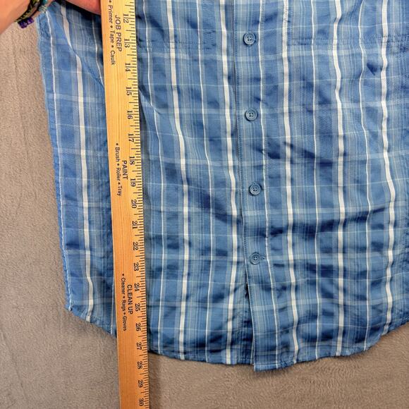 Royal Robbins Insect Shield Shirt Men's Small Blue Long Sleeve Standard Fit Fish - Picture 5 of 7